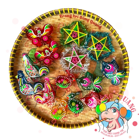 Đèn giấy kiếng khung tre mini