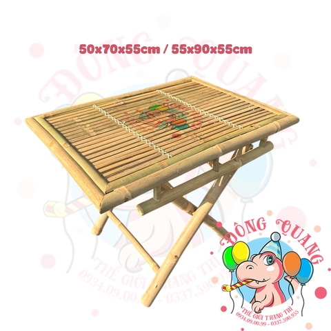 Bàn ghế tre trang trí tiểu cảnh