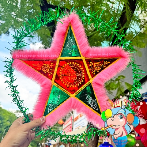 Vải lông thú dán lồng đèn Trung thu