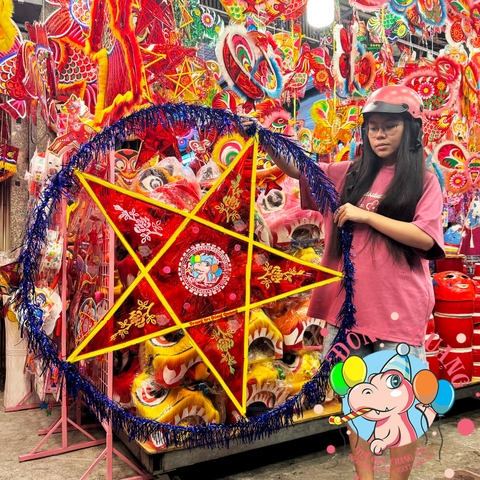 Đèn Trung thu Ông sao giấy kiếng