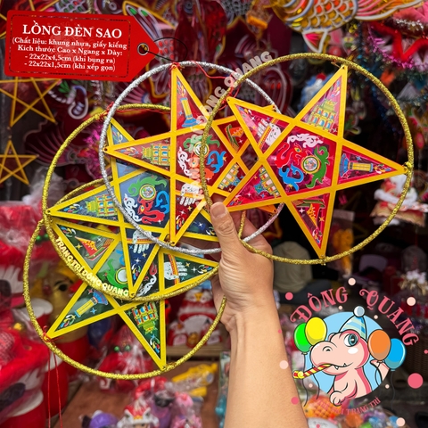 Đèn Trung thu giấy kiếng khung nhựa lớn 25cm