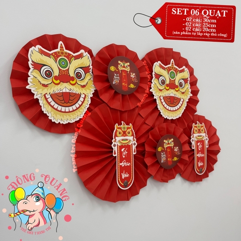 Quạt giấy xếp thủ công (set 6)