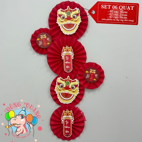 Quạt giấy xếp thủ công (set 6)