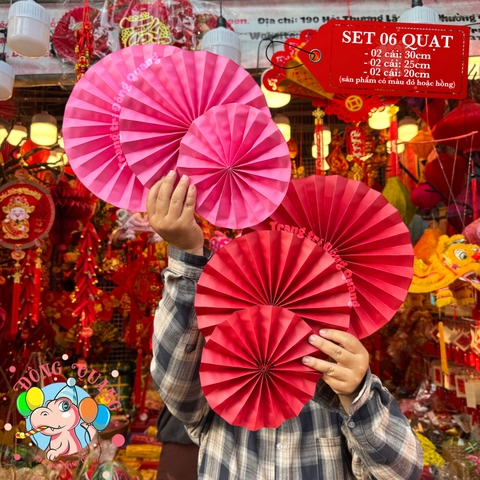 Quạt giấy xếp thủ công (set 6)