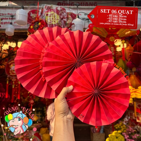 Quạt giấy xếp thủ công (set 6)