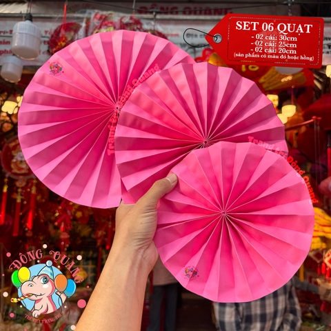 Quạt giấy xếp thủ công (set 6)