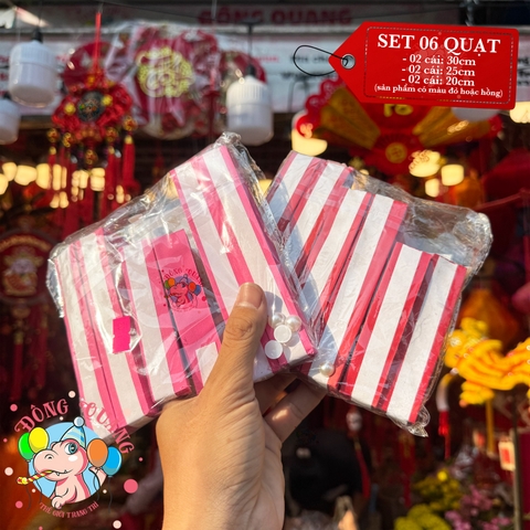 Quạt giấy xếp thủ công (set 6)