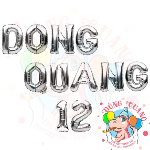Bong bóng nhôm chữ, số (40/80/100cm)- bạc