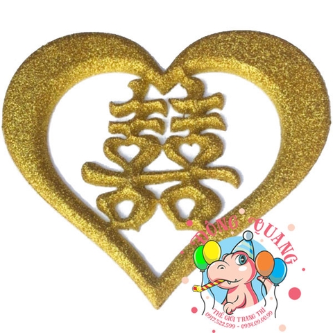 Chữ song Hỷ xốp tim (5 màu)
