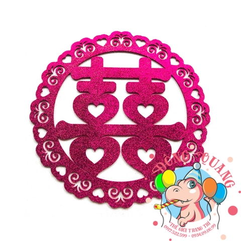 Chữ song Hỷ xốp khung tròn 1 (6 màu)