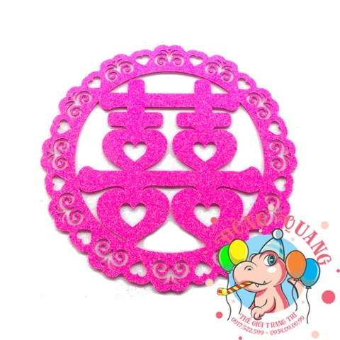 Chữ song Hỷ xốp khung tròn 1 (6 màu)