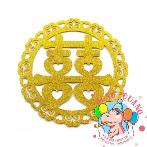 Chữ song Hỷ xốp khung tròn 1 (6 màu)