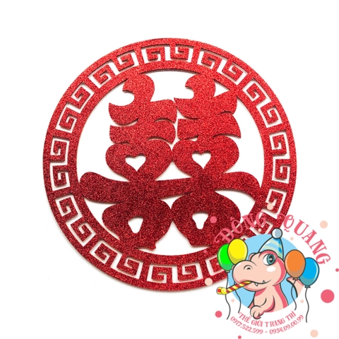 Bảng chữ song Hỷ xốp khung tròn 2 (6 màu)