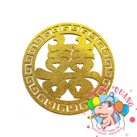 Bảng chữ song Hỷ xốp khung tròn 2 (6 màu)