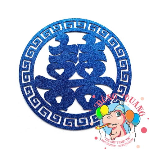 Bảng chữ song Hỷ xốp khung tròn 2 (6 màu)