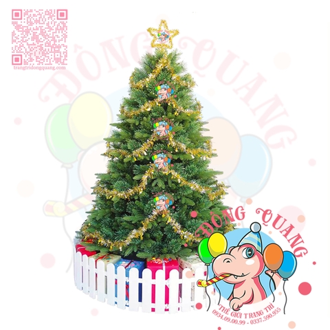 Cây thông PE 3 loại lá, cước nở hoa (cành tự động xoè)