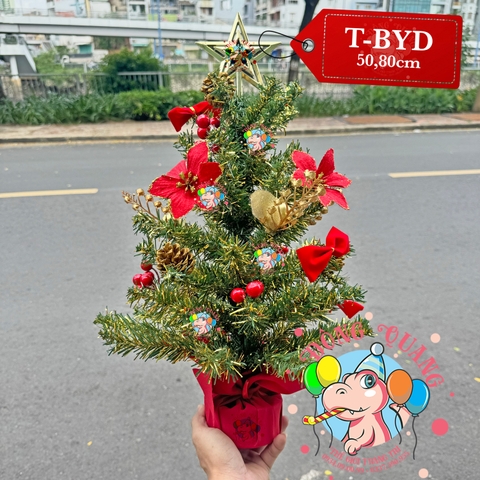 Cây thông mini xanh vàng