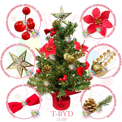 Cây thông mini xanh vàng