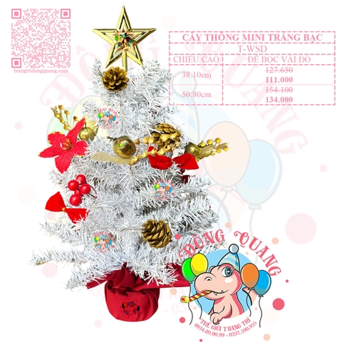 Cây thông mini trắng bạc