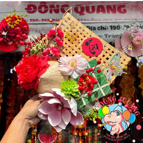 Tấm tre đan trang trí Tết