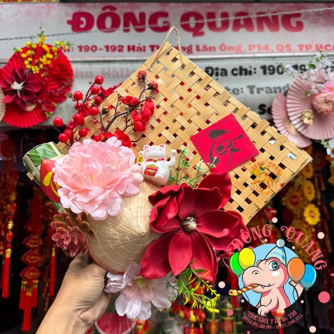 Tấm tre đan trang trí Tết