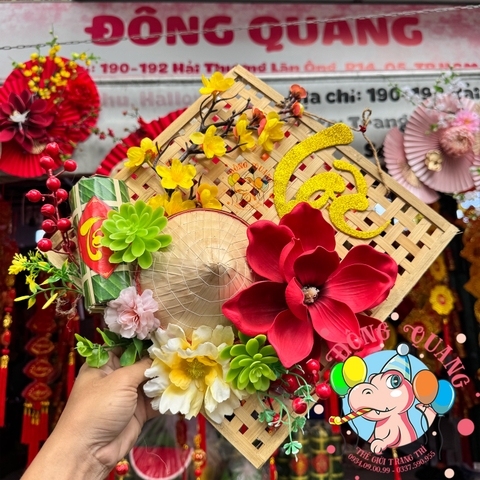 Tấm tre đan trang trí Tết