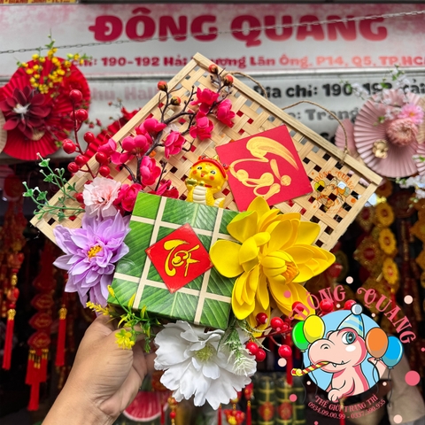 Tấm tre đan trang trí Tết