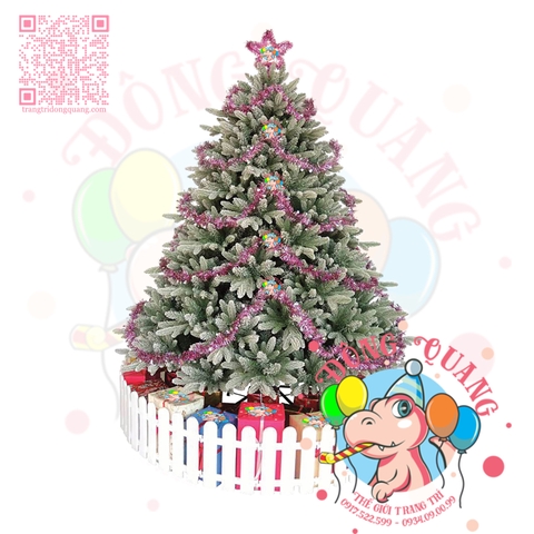 Cây thông PE 2 loại lá phủ tuyết (cành tự động xoè)