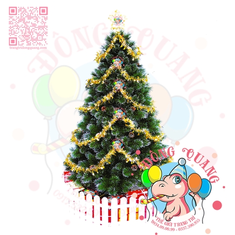 Cây thông cước lăn kim tuyến gắn trái thông (cành treo)