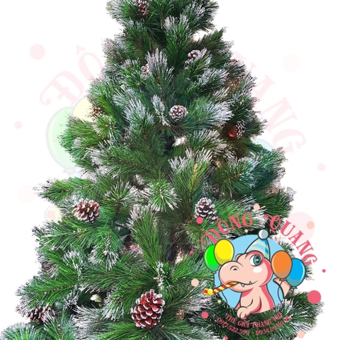 Cây thông cước lăn kim tuyến gắn trái thông (cành treo)