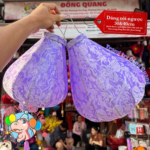 Lồng đèn Hội An vải gấm - dáng tỏi ngược