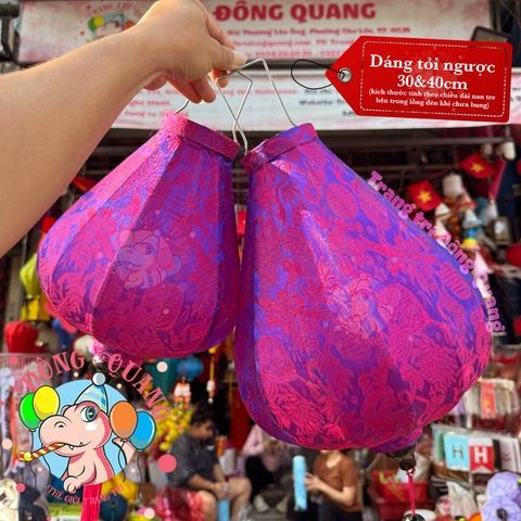 Lồng đèn Hội An vải gấm - dáng tỏi ngược