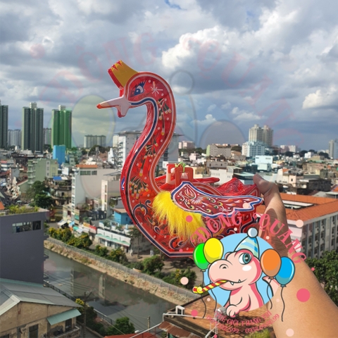 Đèn Trung thu giấy kiếng khung nhựa lớn 25cm