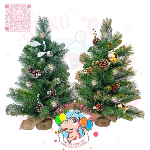 Cây thông mini 3 loại lá lăn kim tuyến