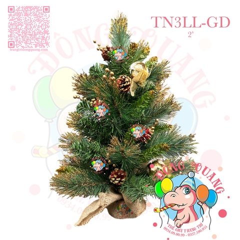 Cây thông mini 3 loại lá lăn kim tuyến