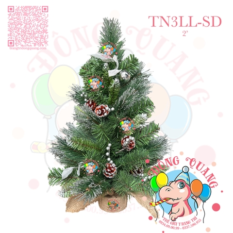 Cây thông mini 3 loại lá lăn kim tuyến