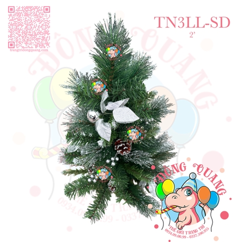 Cây thông mini 3 loại lá lăn kim tuyến