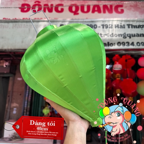 Lồng đèn Hội An vải phi bóng - dáng tỏi (treo ngoài trời)