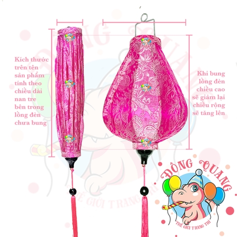 Lồng đèn Hội An vải gấm - dáng tỏi ngược