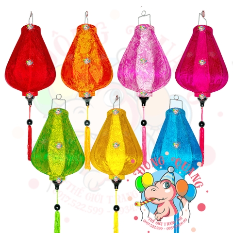 Lồng đèn Hội An vải gấm - dáng tỏi ngược