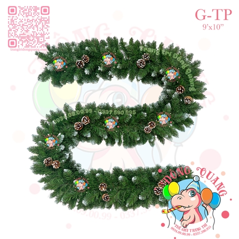 Dây trang trí đầu nhọn phun sơn gắn trái thông