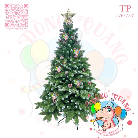 Cây thông đầu nhọn phun sơn gắn trái thông (cành treo)