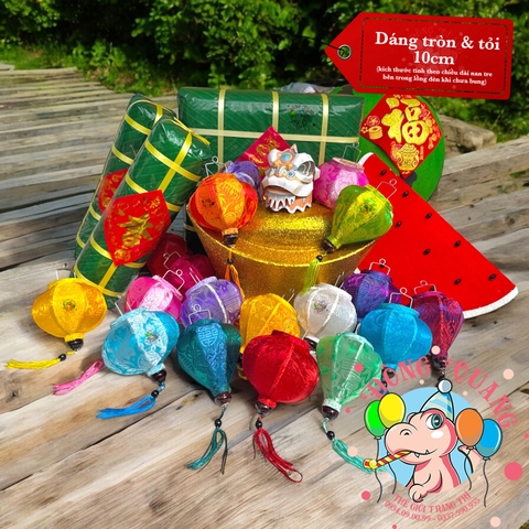 Combo 10 lồng đèn Hội An vải gấm