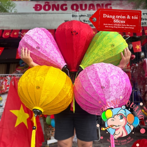 Combo 10 lồng đèn Hội An vải gấm