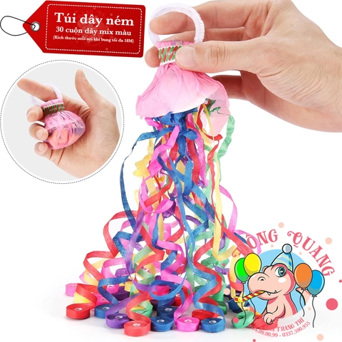 Túi pháo giấy sợi ribbon ném tay