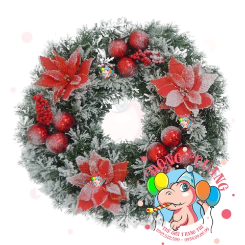 Vòng hoa phủ tuyết trang trí