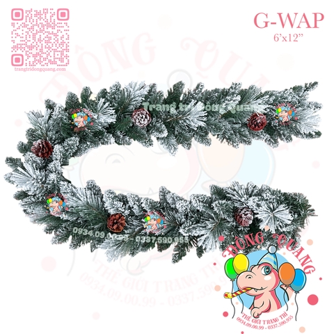 Dây trang trí 2 loại lá phủ tuyết trái thông