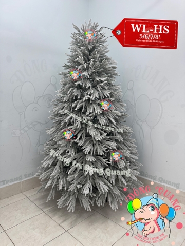 Cây thông PE, PVC lá rủ phủ tuyết (cành tự động xoè)
