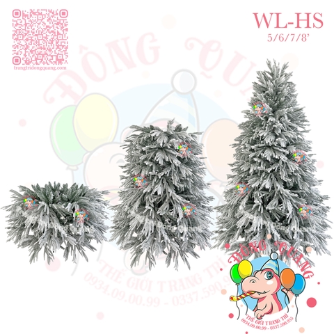 Cây thông PE, PVC lá rủ phủ tuyết (cành tự động xoè)