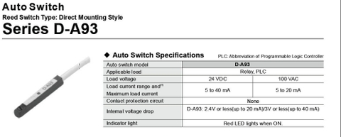 SMC SENSOR D-A93